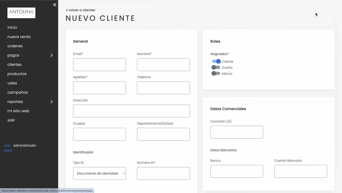 Formulario completo de alta de cliente