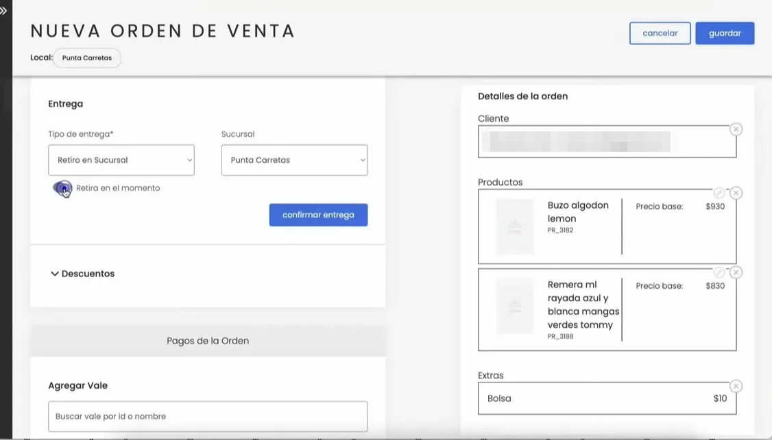 Toggle Retira en el momento